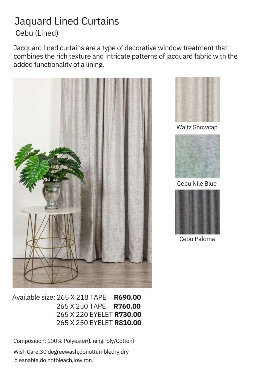 Jacquard Lined Curtains — Cebu